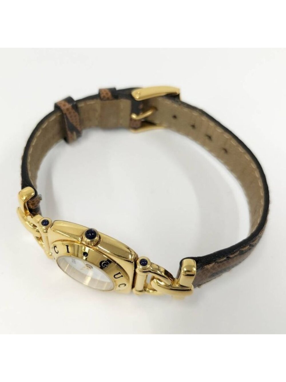 Gucci Watch Horsebit Leather Belt SS Quartz White Dial - Picture 2 of 9